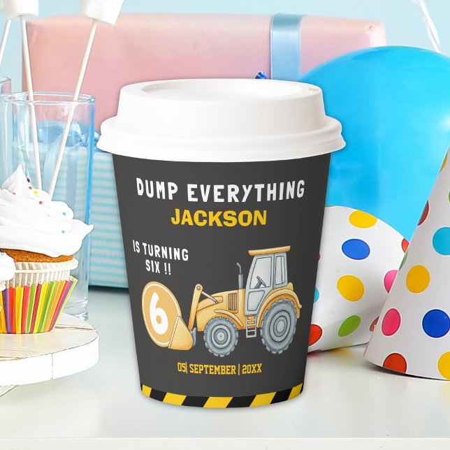 Vasos De Papel Construction Birthday Paper Cups Turning Six (Subido por el creador)