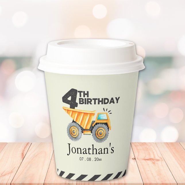 Vasos De Papel Construction Party Birthday Boy 4th Years (Subido por el creador)