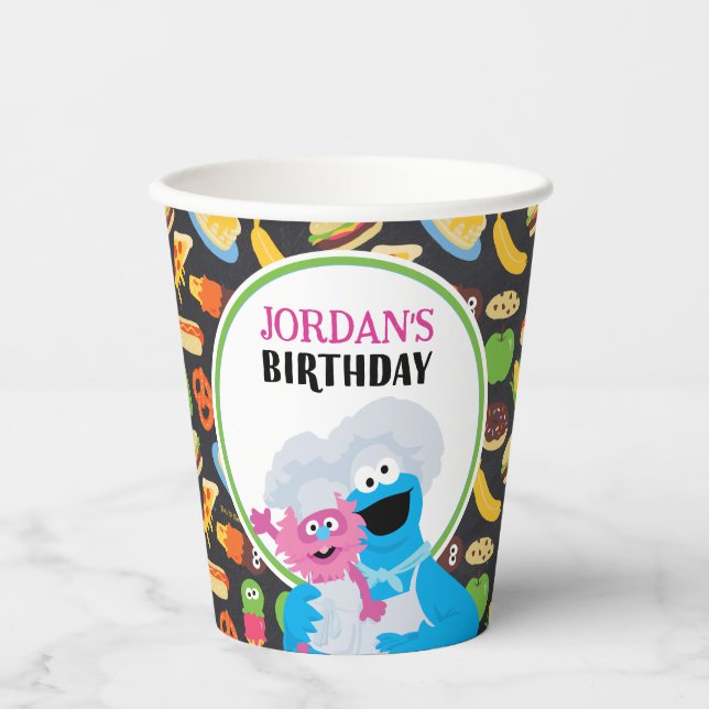 Vasos De Papel Cookie Monster Chalkboard Foodie Truck (Anverso)