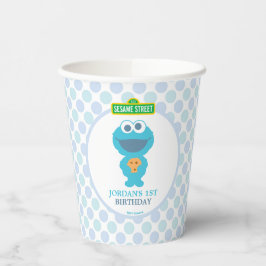 Vasos De Papel Cookie Monster | Primer cumpleaños del bebé