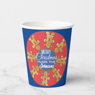 Vasos De Papel Cookies de pan de jengibre azul para navidades