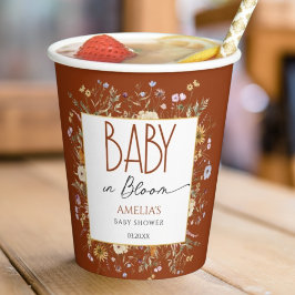 Vasos De Papel Copa Baby Shower de Naranja con calor quemado