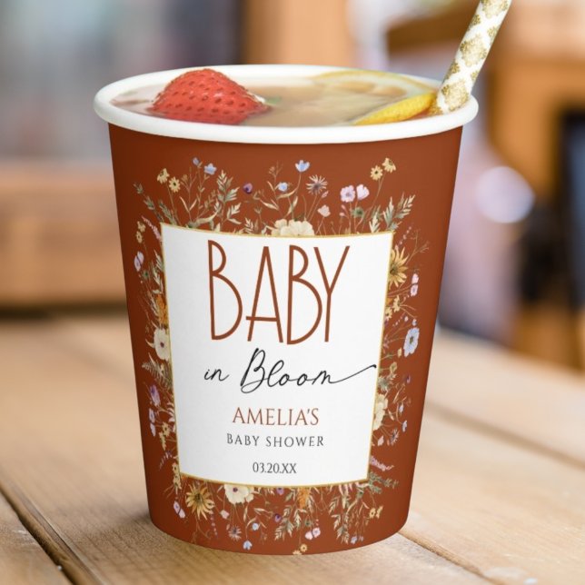 Vasos De Papel Copa Baby Shower de Naranja con calor quemado (Subido por el creador)