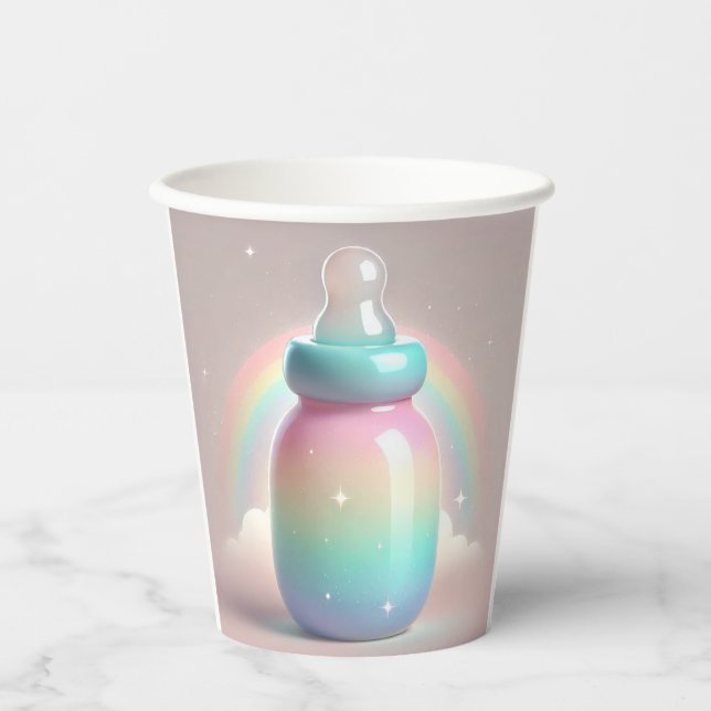 Vasos De Papel Copa Bebé Arcoiris (Anverso)