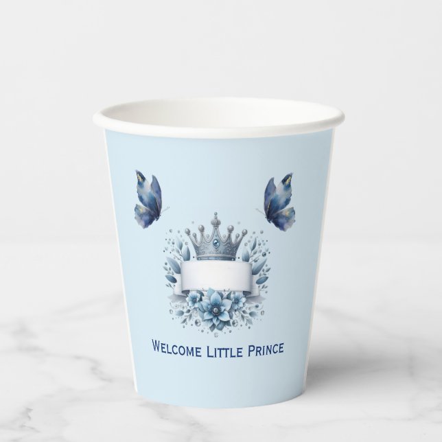 Vasos De Papel Copa Corona de Plata del Principito (Anverso)