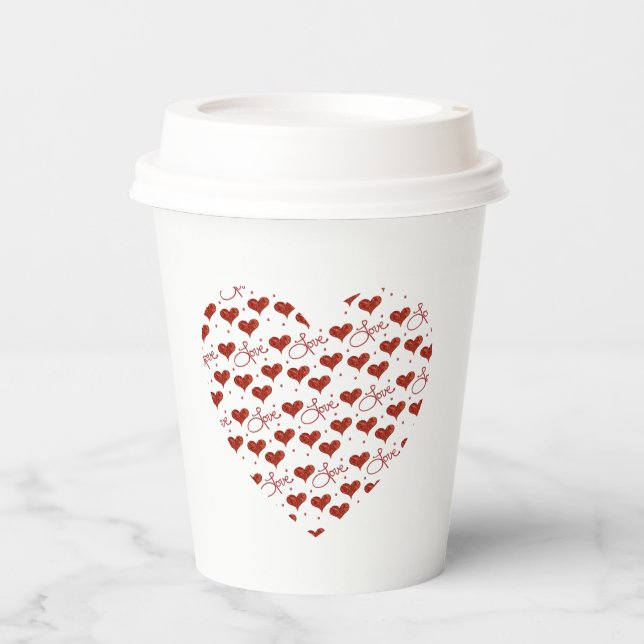 Vasos De Papel Copa de Amor Rojo (Anverso)