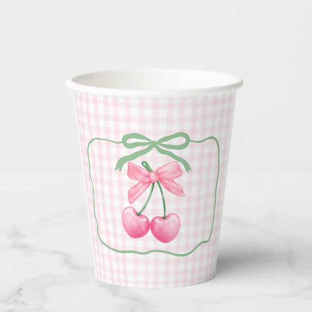 Vasos De Papel Copa De Aniversario De Cherry En Top (Anverso)