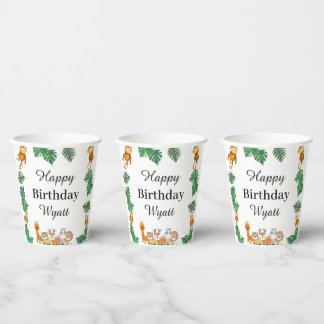 Vasos De Papel Copa de Aniversario Salvaje de un animal Safari