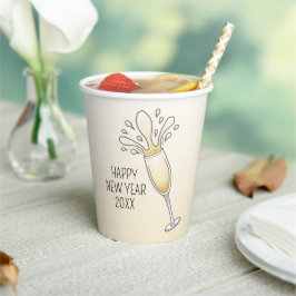 Vasos De Papel Copa de champán elegante y burbujeante