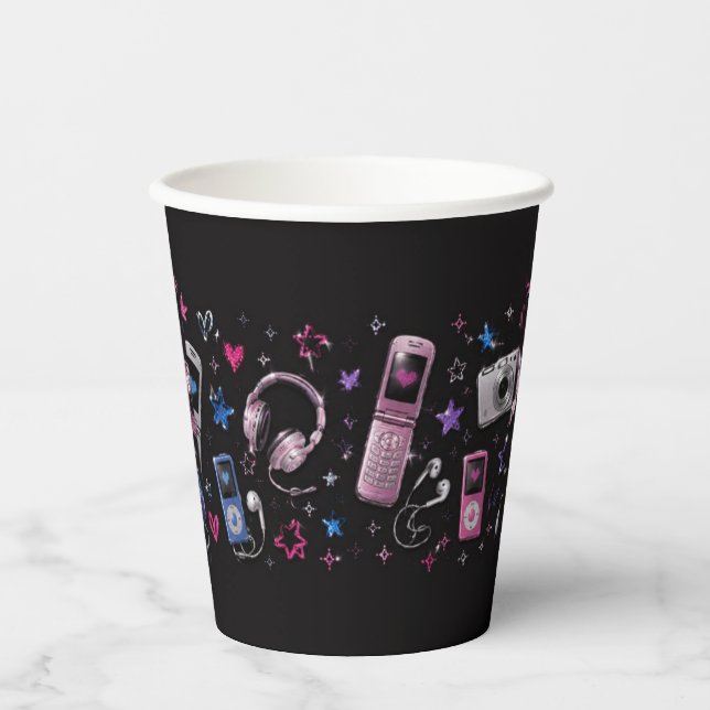 Vasos De Papel Copa de fiesta con nostalgia Y2K (Anverso)