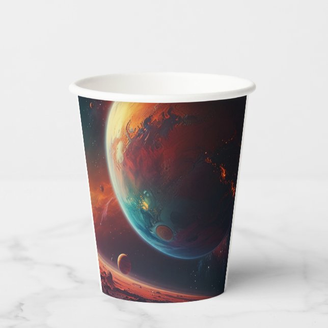 Vasos De Papel Copa de Fiestas cósmicos (Anverso)