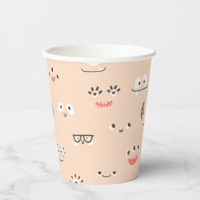 Vasos De Papel Copa de Fiestas de Monster Peach Eyes (Anverso)