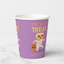 Vasos De Papel Copa de la fiesta de Halloween, momia del gato, tr