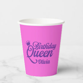 Vasos De Papel Copa de la Reina del Cumpleaños