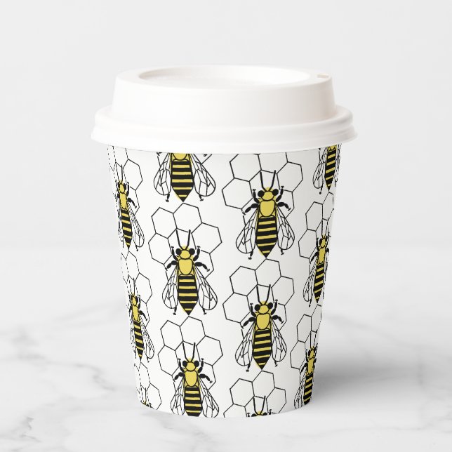 Vasos De Papel Copa de papel - Abejas amarillas y negras (Anverso)