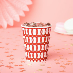 Vasos De Papel Copa de Papel - Anillos tejidos en rojo