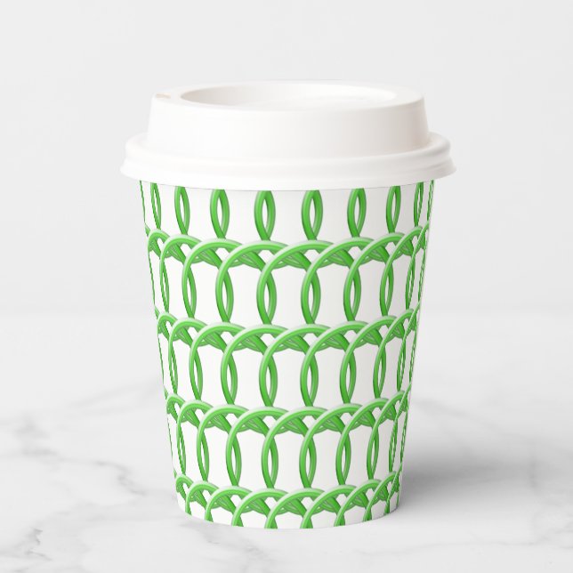 Vasos De Papel Copa de Papel - Anillos verdes entrelazados (Reverso )