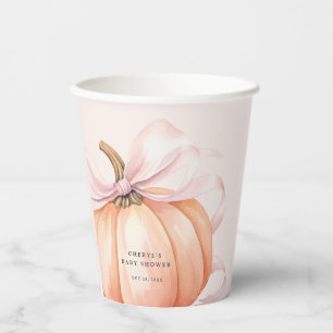 Vasos De Papel Copa de papel Baby Shower de calabaza rosa