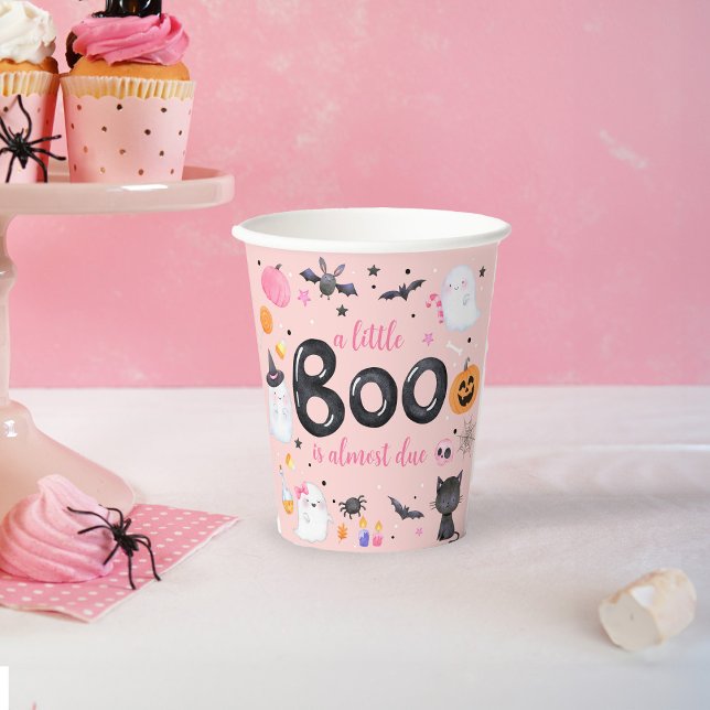 Vasos De Papel Copa de Papel Baby Shower Ghost Rosado de Hallowee (Subido por el creador)