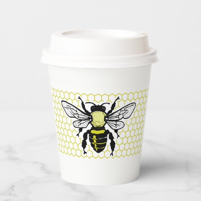 Vasos De Papel Copa de Papel Bee & Honeycomb (Anverso)