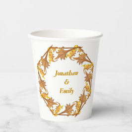 Vasos De Papel Copa de Papel - Círculo de Aniversario Dorado