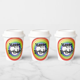 Vasos De Papel Copa de papel - Círculos de color arcoiris