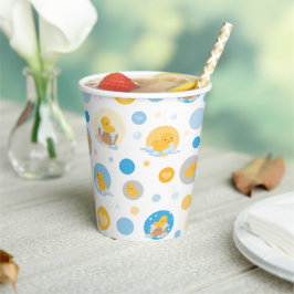 Vasos De Papel Copa de Papel con estampado de Baño de Pato Amaril