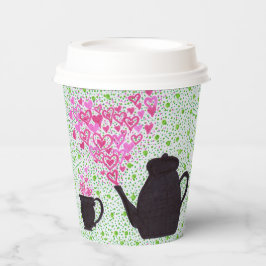 Vasos De Papel Copa de papel - Corazones de tiempo de té