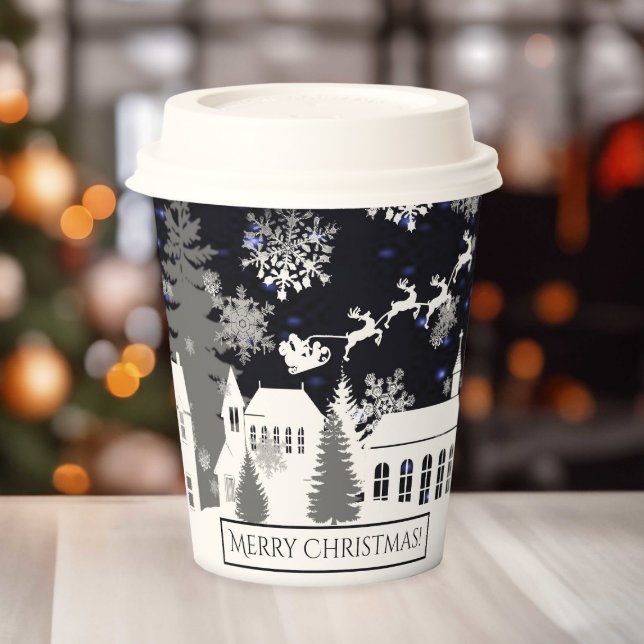 Vasos De Papel Copa de Papel de Aldea de los navidades (Christmas Village Paper Cup)