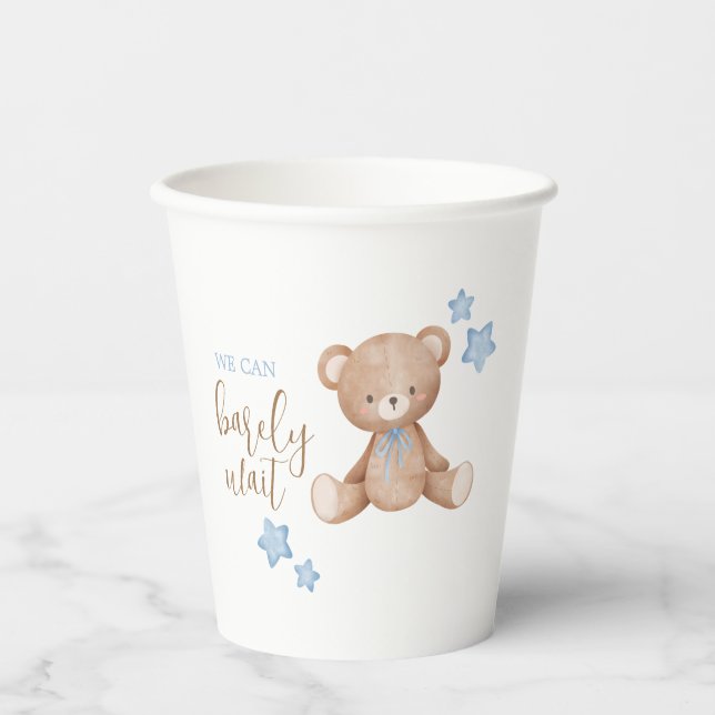 Vasos De Papel Copa de papel de Baby Shower - Baby Shower de oso (Anverso)