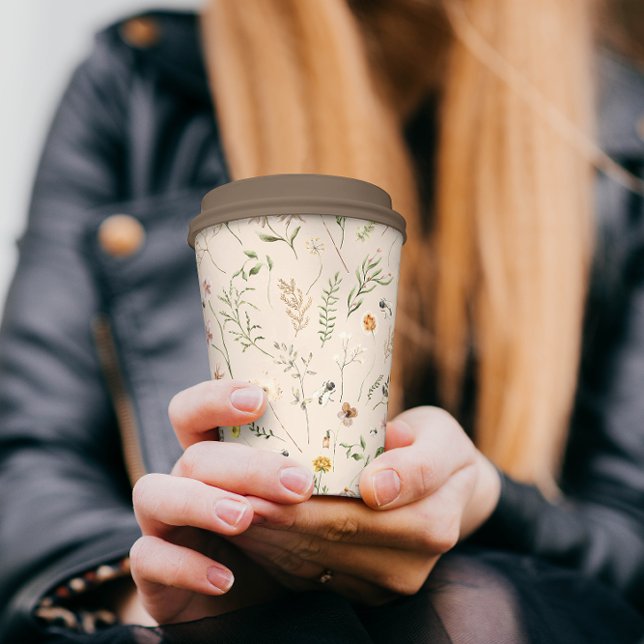 Vasos De Papel Copa de Papel de Baby Shower Rustiс Boho Wildflowe (Subido por el creador)