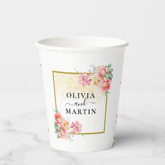 Vasos De Papel Copa de papel de Boda Bouquet Bloom