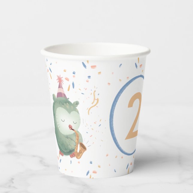 Vasos De Papel Copa de papel de búhos musicales (Anverso)