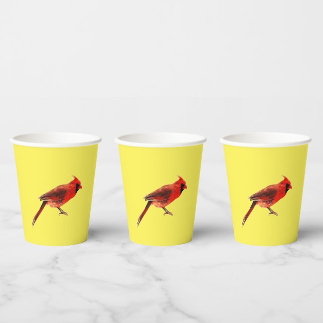 Vasos De Papel Copa de papel de cardenales (Multi)