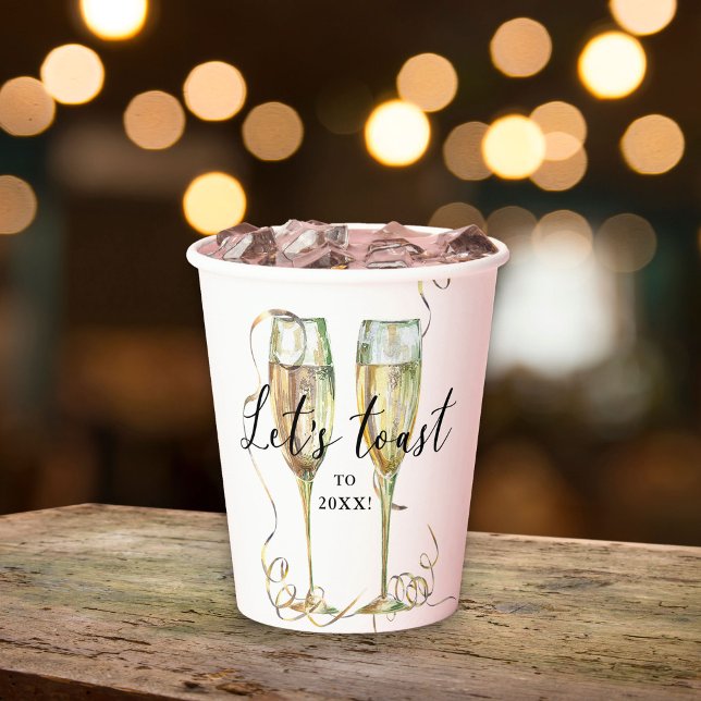 Vasos De Papel Copa de Papel de Champagne de Oro (Subido por el creador)