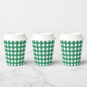 Vasos De Papel Copa de Papel de color agua verde y blanco con tap