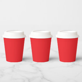 Vasos De Papel Copa de papel de color rojo sólido de 8 oz con tap