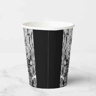 Vasos De Papel Copa de Papel de Cumpleaños Blanco y Negro