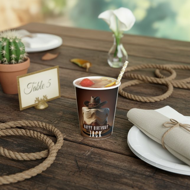Vasos De Papel Copa de Papel de Cumpleaños de Cowboy - Pastel occ (Subido por el creador)