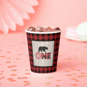 Vasos De Papel Copa de Papel de Cumpleaños de Lumberjack - ONE - 