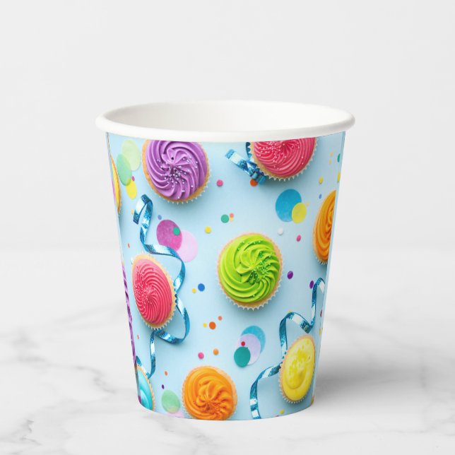 Vasos De Papel Copa de Papel de Cumpleaños de Pasteles (Anverso)