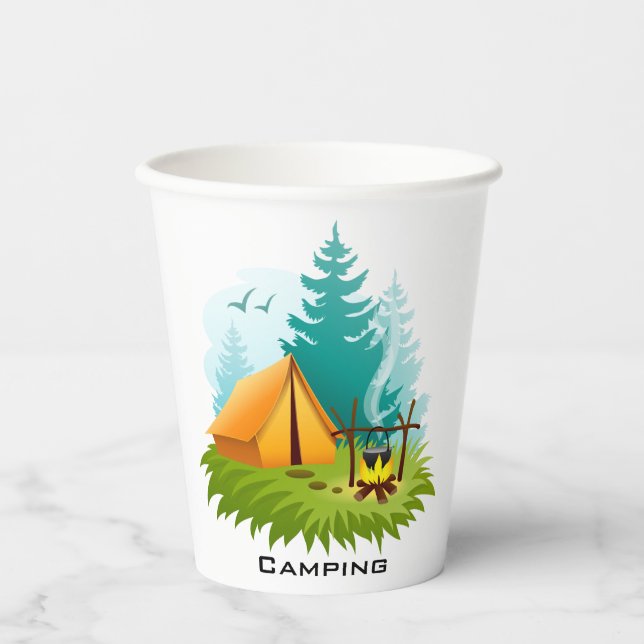 Vasos De Papel Copa de papel de diseño de camping (Anverso)