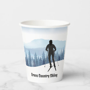 Vasos De Papel Copa de papel de diseño de esquí de fondo