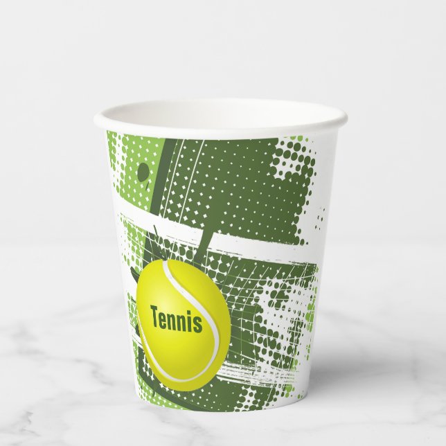 Vasos De Papel Copa de papel de diseño de tenis (Anverso)