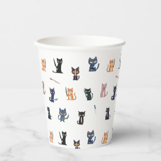Vasos De Papel Copa de Papel de Gatos y Cuchillos