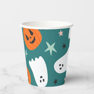 Vasos De Papel Copa de Papel de Halloween de Fantasma y Calabazas