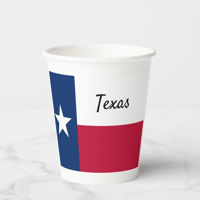 Vasos De Papel Copa de papel de la bandera de Texas (Anverso)