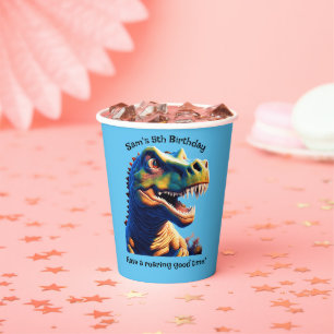 Vasos De Papel Copa de papel de la fiesta de cumpleaños. Dinosaur