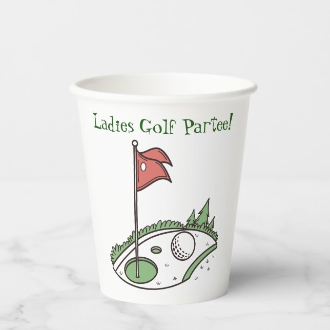 Vasos De Papel Copa de Papel de la Fiesta de Golf (Anverso)