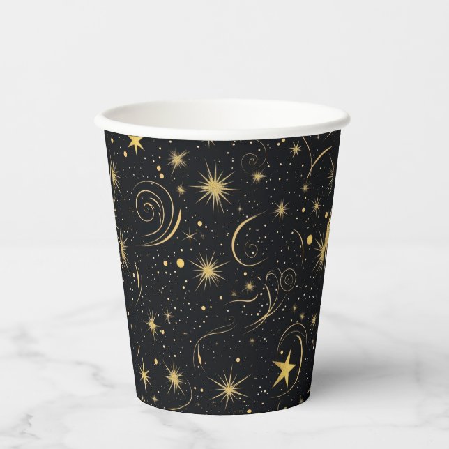 Vasos De Papel Copa de Papel de las Estrellas Doradas (Anverso)